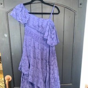 Free People Periwinkle Blue Off-Shoulder Ruffle Summer Dress - Size Petite Small